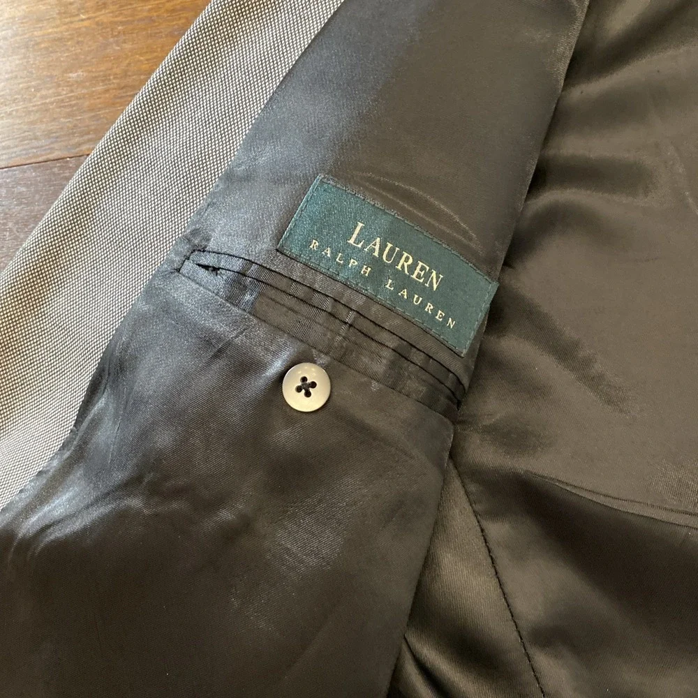 Lauren Ralph Lauren Blazer‎ Mens 42T Grey Sport Coat 100% Wool 2 Button Jacket